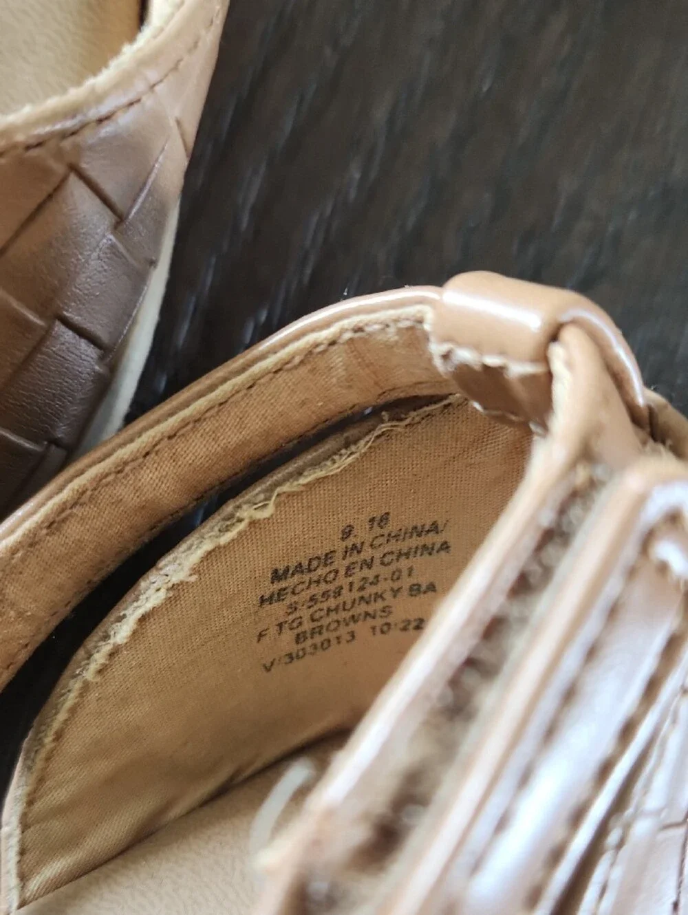 Old Navy Beige Woven Ankle-Strap Flats Kids Size 9